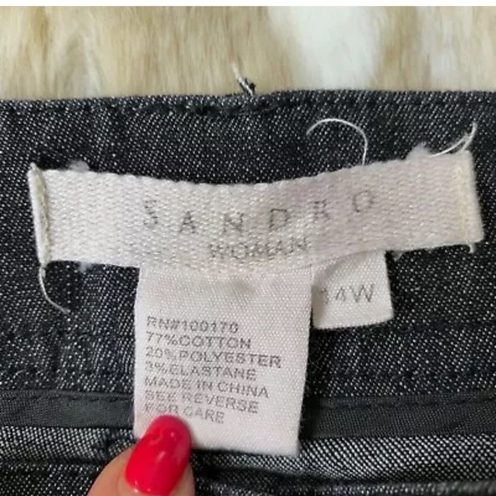 SANDRO Charcoal Black High Rise Shorts - Picture 3 of 3